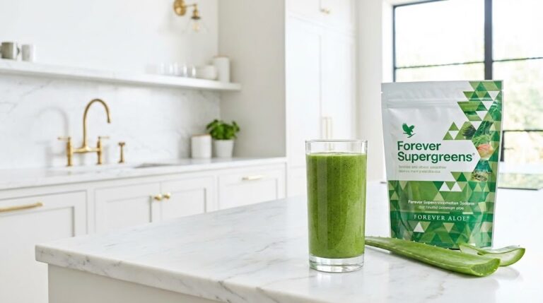 Green Detox Smoothie with Forever Supergreens and Aloe Vera Gel