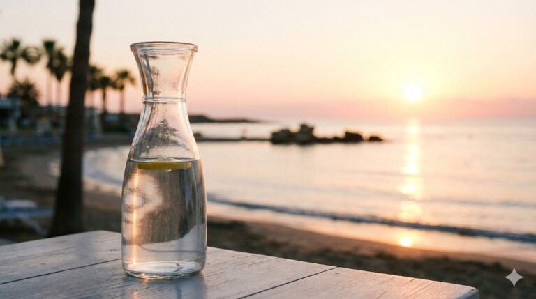 Hydration for a body reset: water with lemon in morning light